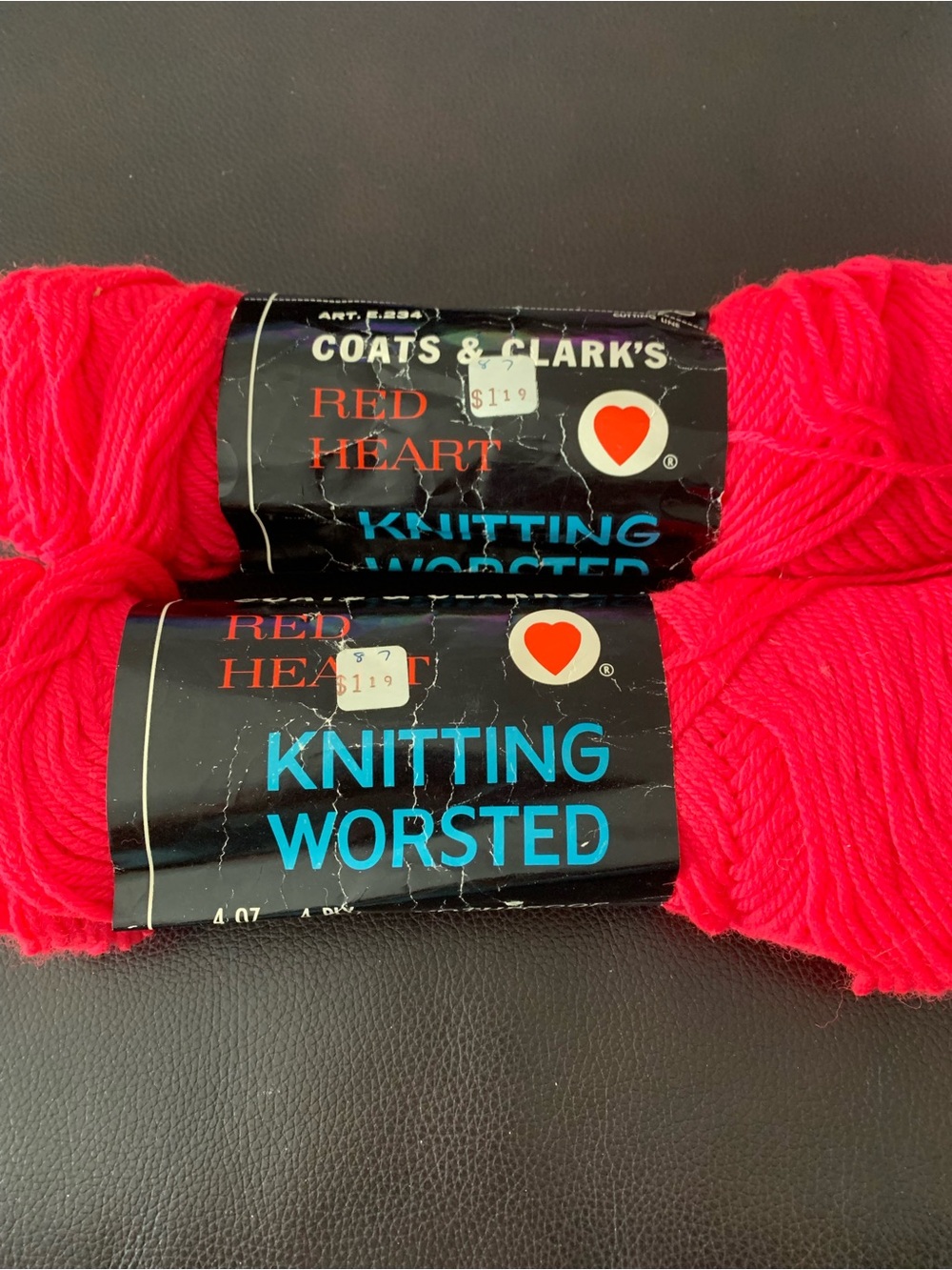 Yarn 100% Pure Virgin Wool Lot Of 2 For Knitting Color 900 Melon Dye Lot 114
